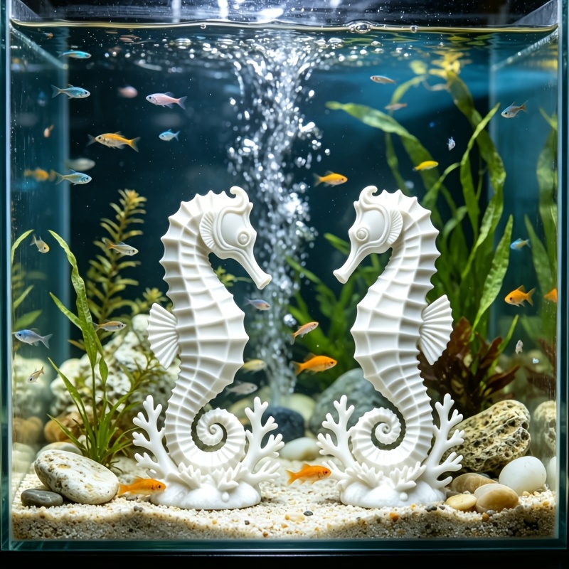 Aquarium Planting Ideas - Lot de 2 figurines de chevaux-marins