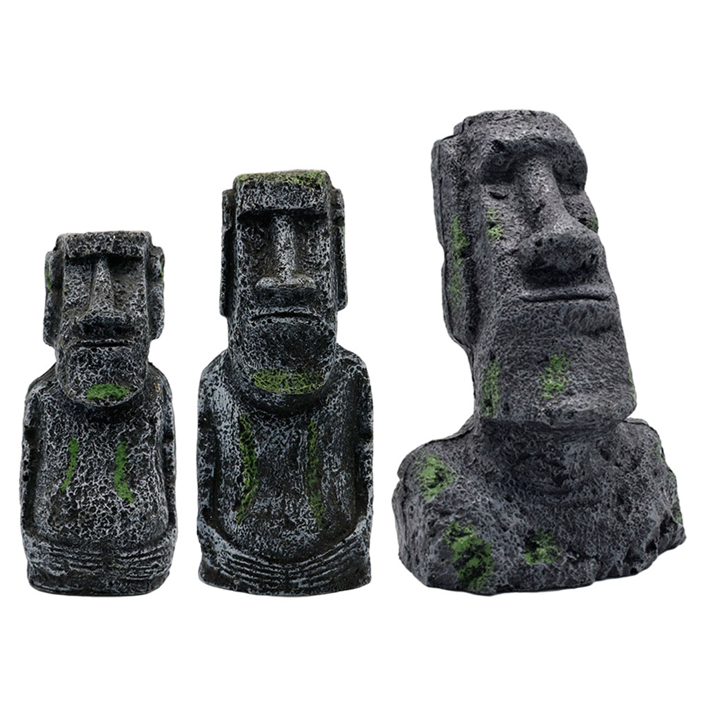 Aquarium Planting Ideas - Statues Moai d'aquarium, ornements de tête