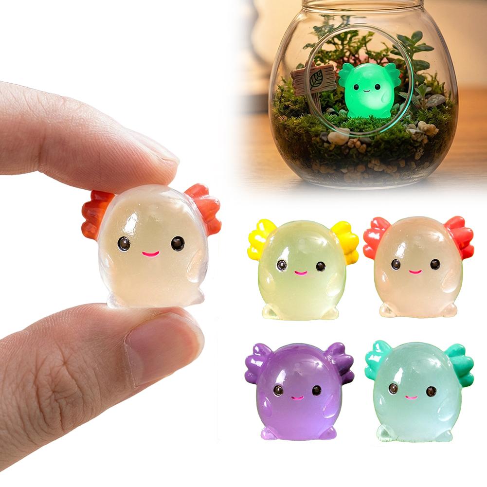 Aquarium Planting Ideas - Miniatures d'axolotl lumineuses qui brillent dans