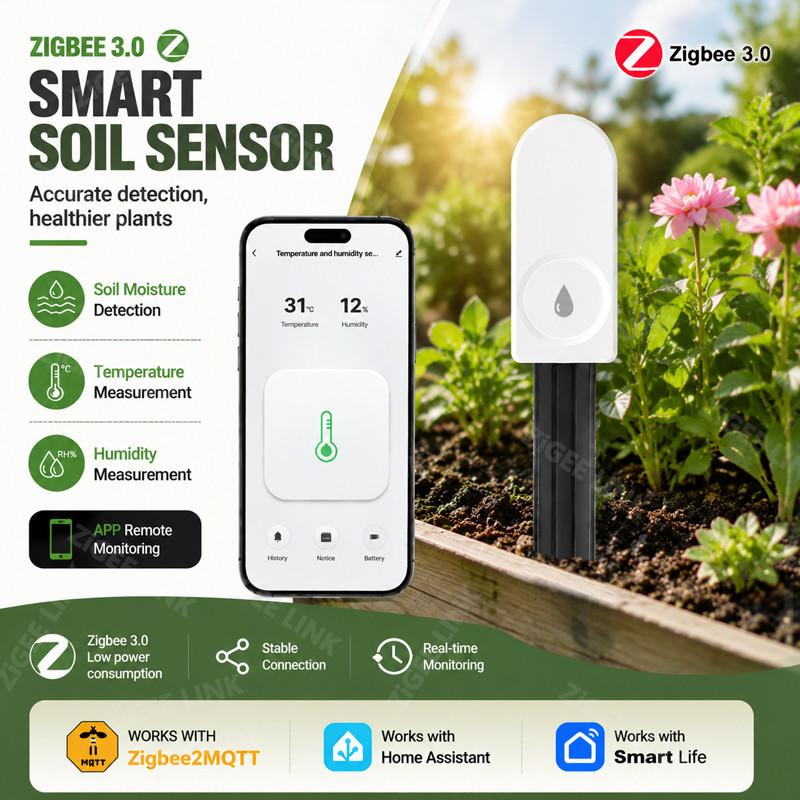 Tissue Culture Plant - Testeur de sol sans fil Zigbee3.0,